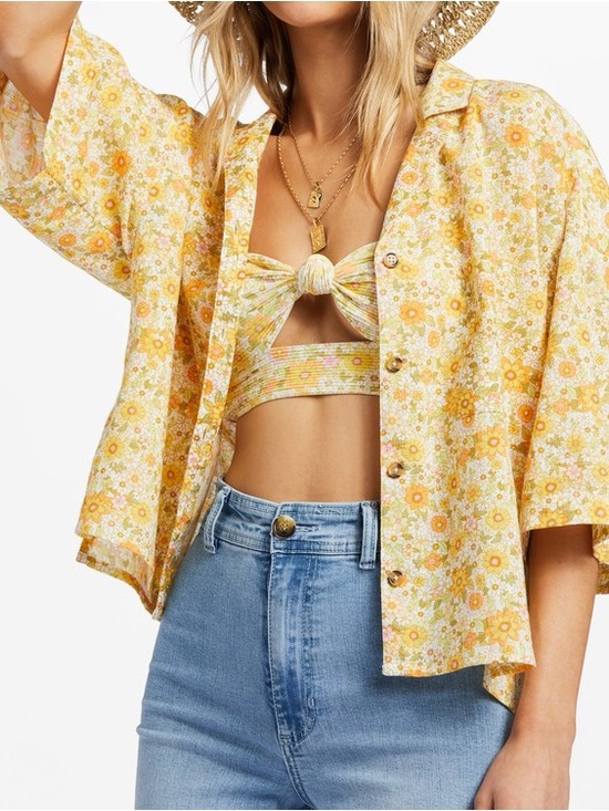 Billabong Tops - Billabong All Good cotton short sleeve button down shirt S
